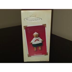 Hallmark Keepsake Christmas Tree Ornament‎ Grandson Teddy Bear QX8666 2002